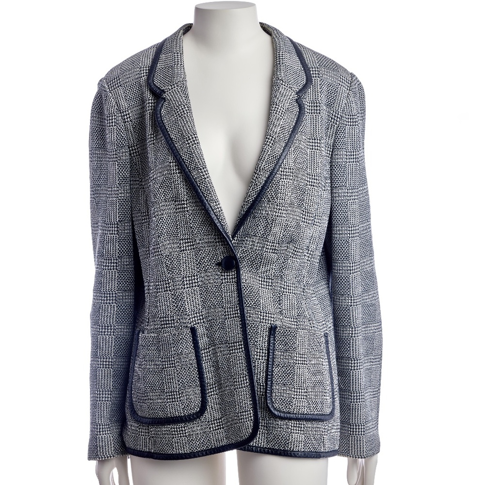 St John Plaid knit blazer